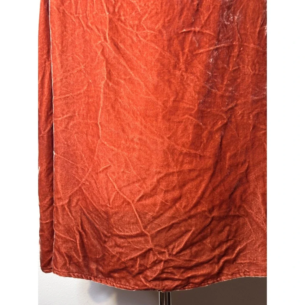 Sundance Hadley Velvet Silk Blend Lace Trim Camisole Top Rust Orange XL Boho - Picture 6 of 8